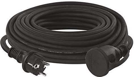 EMOS - IP44 Verlengkabel - Zwart - 25 m - 1 Geaarde Stekkerdoos - Waterdicht - 230 V - 16 A - 3680 W