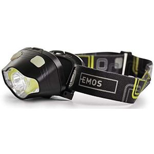 EMOS P3536 waterdichte hoofdlamp met rood licht, groen licht, 7 lichtmodi, IP43 draaibare hoofdlamp met 160 stuks lichtduur, 220lm helderheid, 100m lichtbreedte, COB LED outdoor lamp