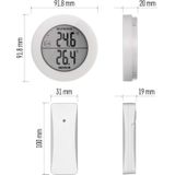 EMOS Digitale thermometer met buitensensor, buitentemperatuur en binnentemperatuurmeter met draadloze draadloze sensor, 80 m bereik, geheugen