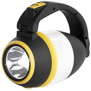 EMOS Multifunctionele led-campinglantaarn, draagbaar, campinglamp/handprojector, helderheid 215 lumen, 305 m lichtbereik, 90 uur lichtduur, P4008, zwart/geel