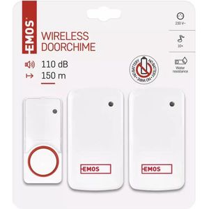 Emos - P5750.2R - Draadloze Deurbel - Wit - 150 Meter Reikwijdte