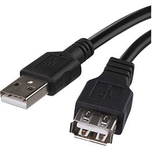 EMOS Câble d'extension USB A mâle vers A femelle, charge et transfert de données 2 m 2.0 USB pour charge rapide et transfert de données, haute vitesse 480 Mbit/s Noir