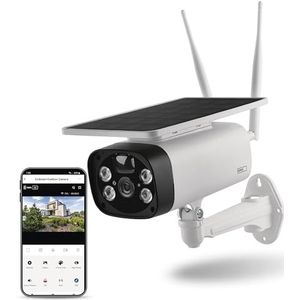 EMOS GoSmart Draadloze outdoor bewakingscamera, IP-600 Eye met wifi en app + zonnepaneel, 1080p Smart Home IP-camera met accu, compatibel met Alexa, Google Assistant, zonder ABO-val