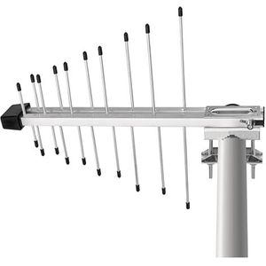 EMOS DVB-T2 buitenantenne met versterker, actieve buitenantenne voor max. signaalsterkte, geïntegreerde LTE en 5G-filter, voor ontvangst op afstand 0-100 km, aansluiting op DVB-T, DVBT-2 ontvanger en