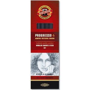 KOH-I-NOOR Progresso Woodless Graphite Pencil Set (Set of 6), 8915