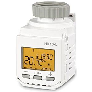 Elektrobock HD13-L Programmeerbare radiatorthermostaat, 280 W, 230 V, wit, compact