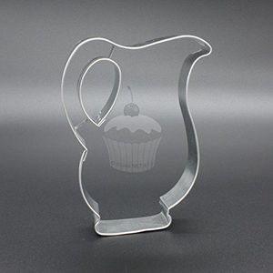 BLEX Halusky karaf in de vorm van Cookie Cutter, ijzer, wit, zilver, 18 x 5 x 9 cm