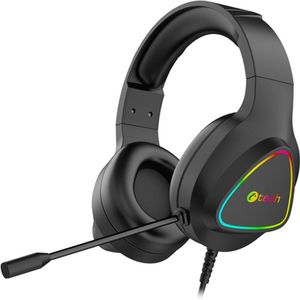C-Tech Herná sluchátka Midas (GHS-17BK), casual gaming, RGB podsvÃcenÃ, Äerná (Bedraad), Gaming headset, Zwart