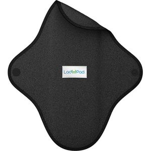 Ladypad - wasbaar inlegkruisje maat XS - zwart - badstof - bamboe - biologische katoen - herbruikbaar inlegkruisje - zero waste - gemaakt in EU
