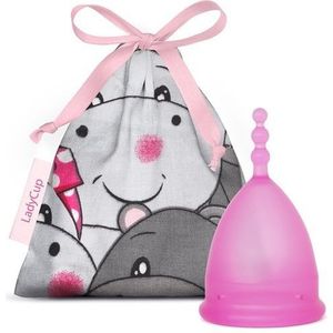 Ladycup menstruatiecup pinky hippo maat L