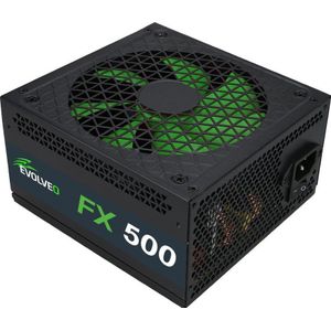 Evolveo FX 500W Voeding (CZEFX500) (500 W), PC-voedingseenheid, Groen