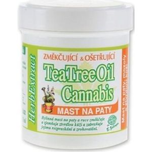 Herb Extract® Cannabis Zalf met Tea Tree Olie - 125ml - Antibacteriële, ontstekingsremmende zalf -geschikt voor behandeling van - verharde huid - eelt van de handen en voeten - voorkomt schimmel vorming