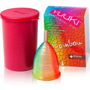 Yuuki Rainbow Line 1 + cup menstruatiecup maat large (⌀ 46 mm, 24 ml) 1 st
