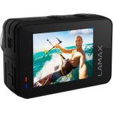 Lamax W9.1 REAL Action Cam 4K 60fps met stabilisatie, onderwatercamera, waterdichte camera, camcorder met dubbel scherm, hoofdtelefooncamera en accessoireset 21, wifi, slow motion