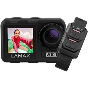 LAMAX W10.1 Real 4K 60fps Action Cam met MAXsmooth 2.0 stabilisatie, onderwatercamera, camcorder met dubbel scherm, complete accessoires, wifi, slow motion video, time-lapse, duikmodus