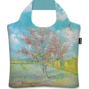 Ecozz - Vincent van Gogh - Flowering peach trees - 100% gerecycled (rPet) – Öko-Tex - Voorzien van rits - Afsluitbaar - Opvouwbare boodschappentas - Waterresistant – Shopper - Ecovriendelijk - Duurzaam