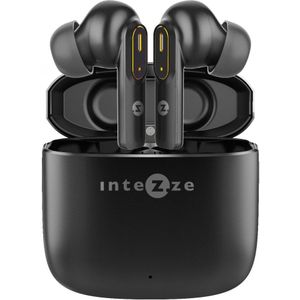 Intezze CLIQ In-ear Bluetooth Handsfree koptelefoon met oplaadhouder Zwart (Draadloze), Koptelefoon, Zwart