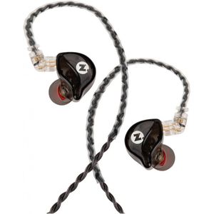 Intezze ALPHA hoofdtelefoon voor in de oren met dynamische converters en verzilverde afneembare kabel Zwart, Koptelefoon