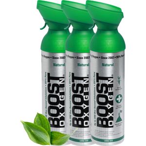 Boost Oxygen - Zuurstoffles - 9 Liter - Natural - 95% Pure Zuurstof - 3x 9L (3 pak, 27L totaal)