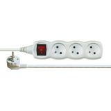 Emos 1902130200 stroomverdeler (PDU) wit 3 AC-uitgangen - stroomverdeler eenheden (PDUs) (veranderd, wit, 3 AC-uitgangen, 2 m, 250 V, 10 A)