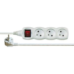 Emos 1902130200 stroomverdeler (PDU) wit 3 AC-uitgangen - stroomverdeler eenheden (PDUs) (veranderd, wit, 3 AC-uitgangen, 2 m, 250 V, 10 A)