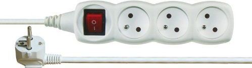 Emos 1902130200 stroomverdeler (PDU) wit 3 AC-uitgangen - stroomverdeler eenheden (PDUs) (veranderd, wit, 3 AC-uitgangen, 2 m, 250 V, 10 A)