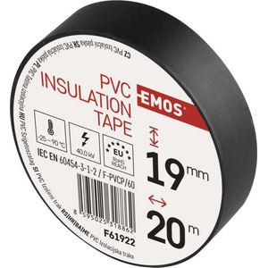 EMOS PVC Insulation tape - Isolatietape - 19mm x 20m - Zwart