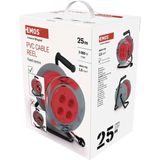 Emos - H05 - Kabelhaspel - 25 meter - 4 Stopcontacten - Vast Middenstuk