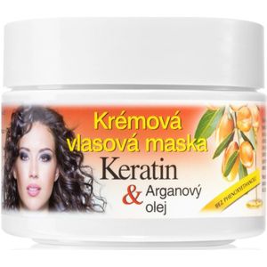 Bione Cosmetics Keratin + Argan regenererende sheet mask voor het Haar 260 ml