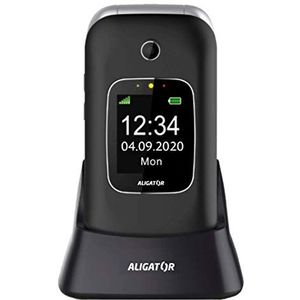 Aligator - V650 - Seniorentelefoon - Zwart, Zilver - 2.4 inch, 4G, 1.3 MP