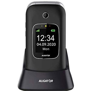 Aligator V650 (2.4&quot;) Zwart, Zilver Seniorentelefoon (2.40""), Sleutel mobiele telefoon, Zilver, Zwart