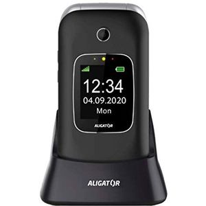 Aligator V650 seniorenmobiele telefoon met SOS-knop en locator zwart