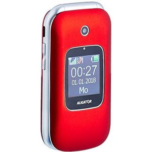 Aligator - V650 - Mobiele Telefoon - Rood - Zilver