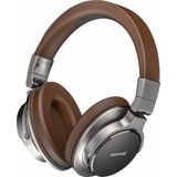 Swissten Draadloze STEREO HEADPHONES JUMBO SILVER/BROWN (16 h, Draadloze), Koptelefoon, Bruin