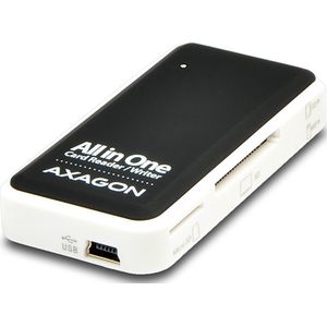 Axagon - CRE-X1 - Geheugenkaartlezer - Zwart - Wit - USB 2.0