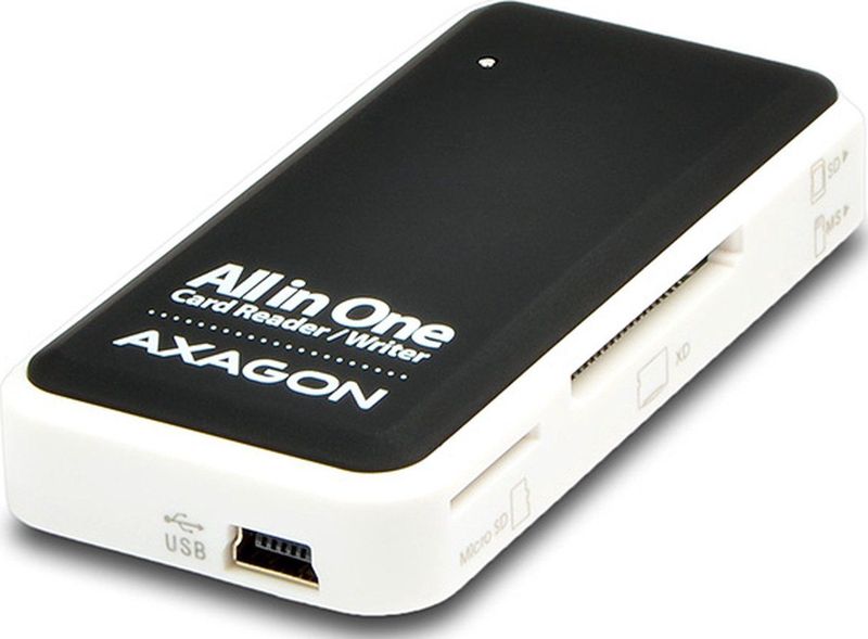 Axagon - CRE-X1 - Geheugenkaartlezer - Zwart - Wit - USB 2.0