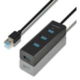Axagon HUE-S2BL (USB-C, 4 Havens), Docking station + USB-hub, Zwart