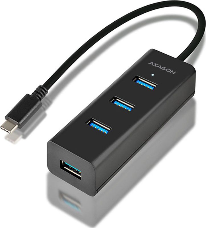 AXAGON HUE-S2C - USB 3.0 Charging Hub - Zwart - Kunststof - 4 Poorten