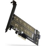 Axagon - PCEM2-D - PCIe 3.0 Adapter - 1x M.2-NVMe - 1x M.2-SATA - Passieve Koeling