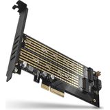 Axagon - PCEM2-D - PCIe 3.0 Adapter - 1x M.2-NVMe - 1x M.2-SATA - Passieve Koeling