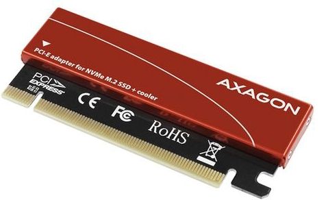 AXAGON SSD Adapter - PCI-E 3.0 16x - M.2 NVMe - Met Koeling