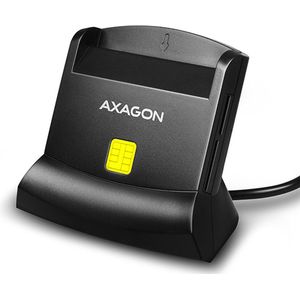 Axagon - CRE-SM2 - USB Smart Card en SD/microSD/SIM Kaartlezer - Zwart
