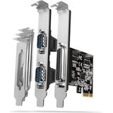 AXAGON PCEA-PSN PCIe Adapter chip ASIX AX99100 1x Parallel + 2x Serial + LP *PCIEM *DB9M
