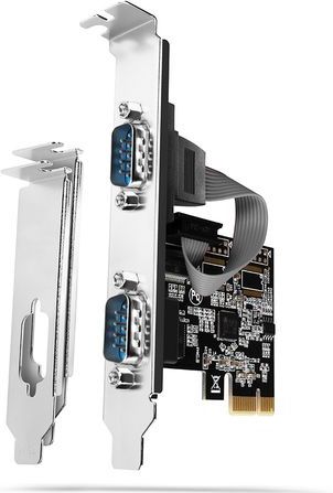 AXAGON PCEA-S2N PCIe Adapter chip ASIX AX99100 2x Serial Port + LP *PCIEM *DB9M