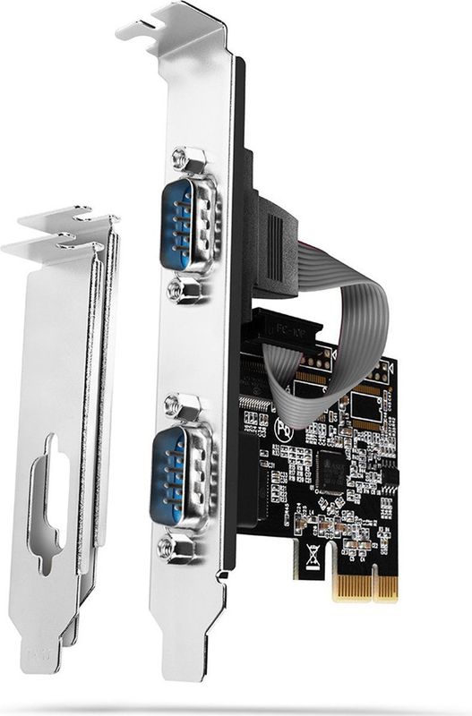 AXAGON PCEA-S2N PCIe Adapter chip ASIX AX99100 2x Serial Port + LP *PCIEM *DB9M