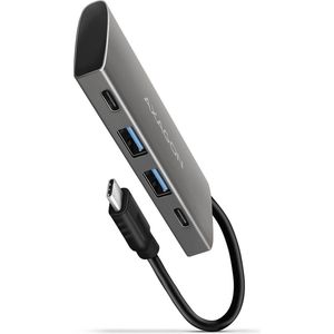 Axagon HMC-4G2 interface hub USB 3.2 Gen 2 (3.1 Gen 2) Type-C 10000 Mbit/s Grijs