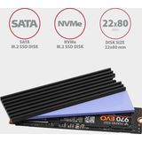 AXAGON - CLR-M2L3 - Passive Heatsink - Aluminium - 3mm Hoogte