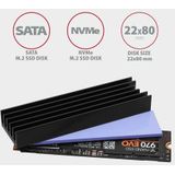 AXAGON - CLR-M2L10 - Passieve M.2 Heatsink - Aluminium - 80mm - Hoogte 10mm