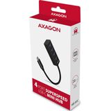 AXAGON - HUE-M1C - USB Hub - Zilver - Aluminium - 4x USB 3.2 Gen 1