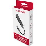 AXAGON HUE-MSA - USB 3.2 Gen 1 Hub - Metal - 4x USB-A Poorten - 20 cm USB-kabel